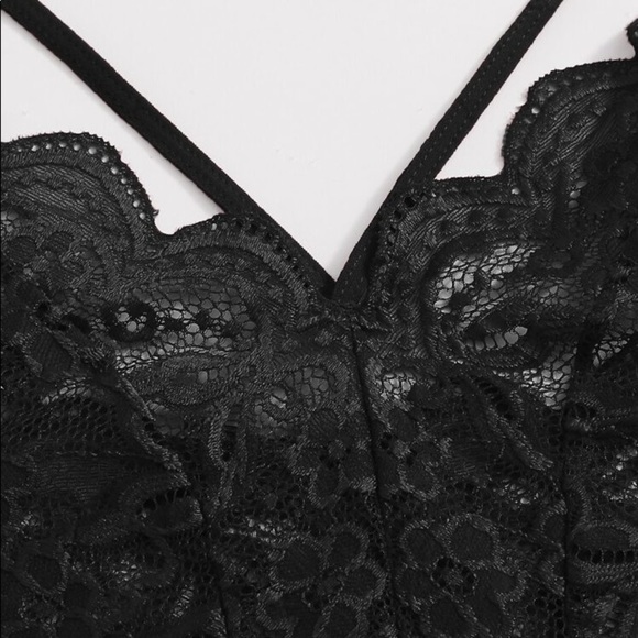 New Sexy Black Lace Teddy Bodysuit - Picture 3 of 5